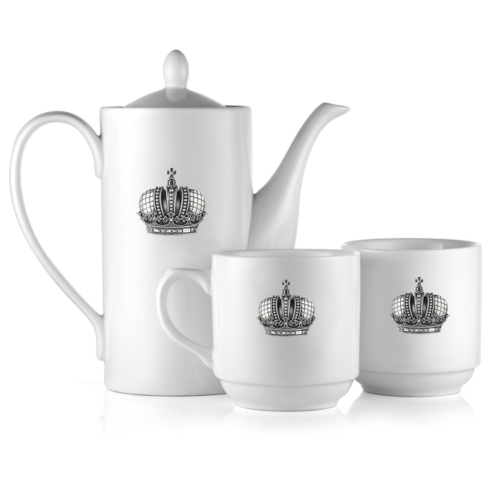 Porcelain tea set for 2 persons "Crown"
